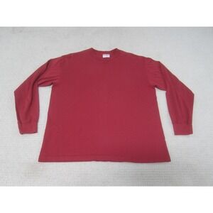 VTG Sunbelt Shirt Adult Large Red Long Sleeve Crew Neck Single Stitch Basic Tee‎